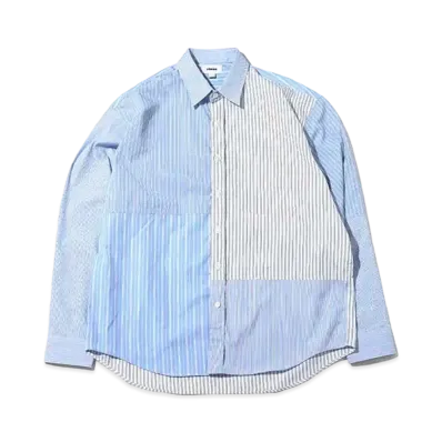 atmos Poplin Patchwork Shirt "Blue"