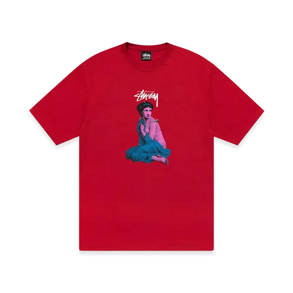 ステューシー レディ ローマ Tシャツ "ダークレッド"