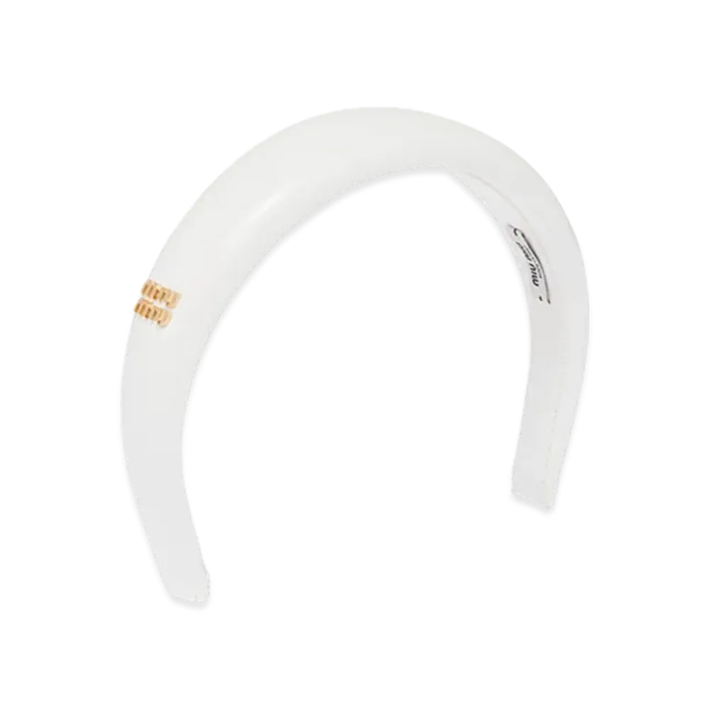 MIU MIU Patent Leather Headband "White"
