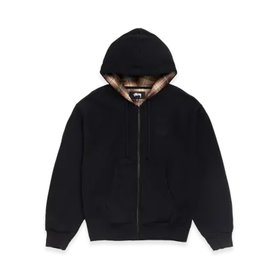 Stussy Plaid Lined Zip Hoodie "Black"