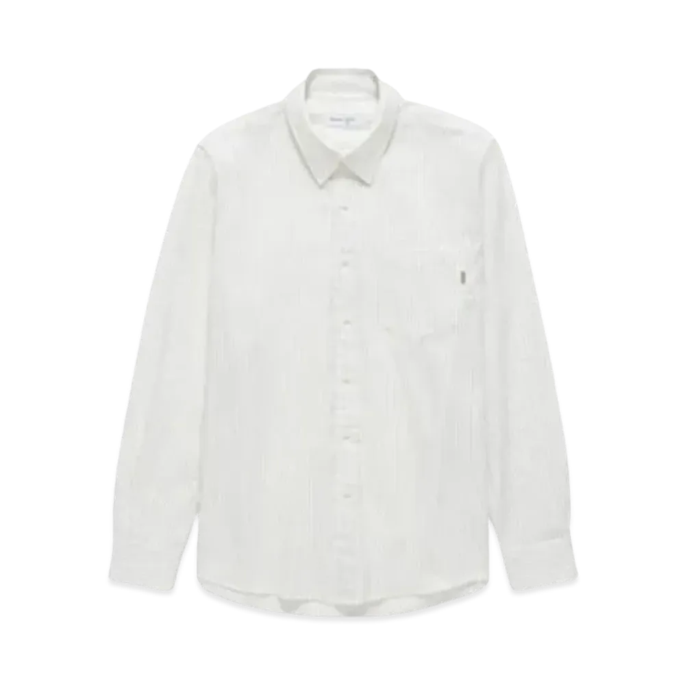 JJJJound Striped Button Up Shirt "Off White/Black Stripes"
