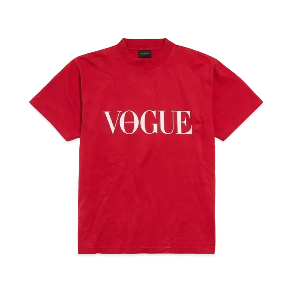 BALENCIAGA x VOGUE T-Shirt Small Fit in Vintage Jersey "Red"