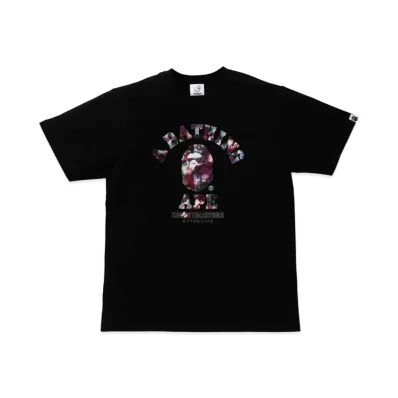 A BATHING APE GHOSTBUSTERS CAMO COLLEGE TEE "Black"