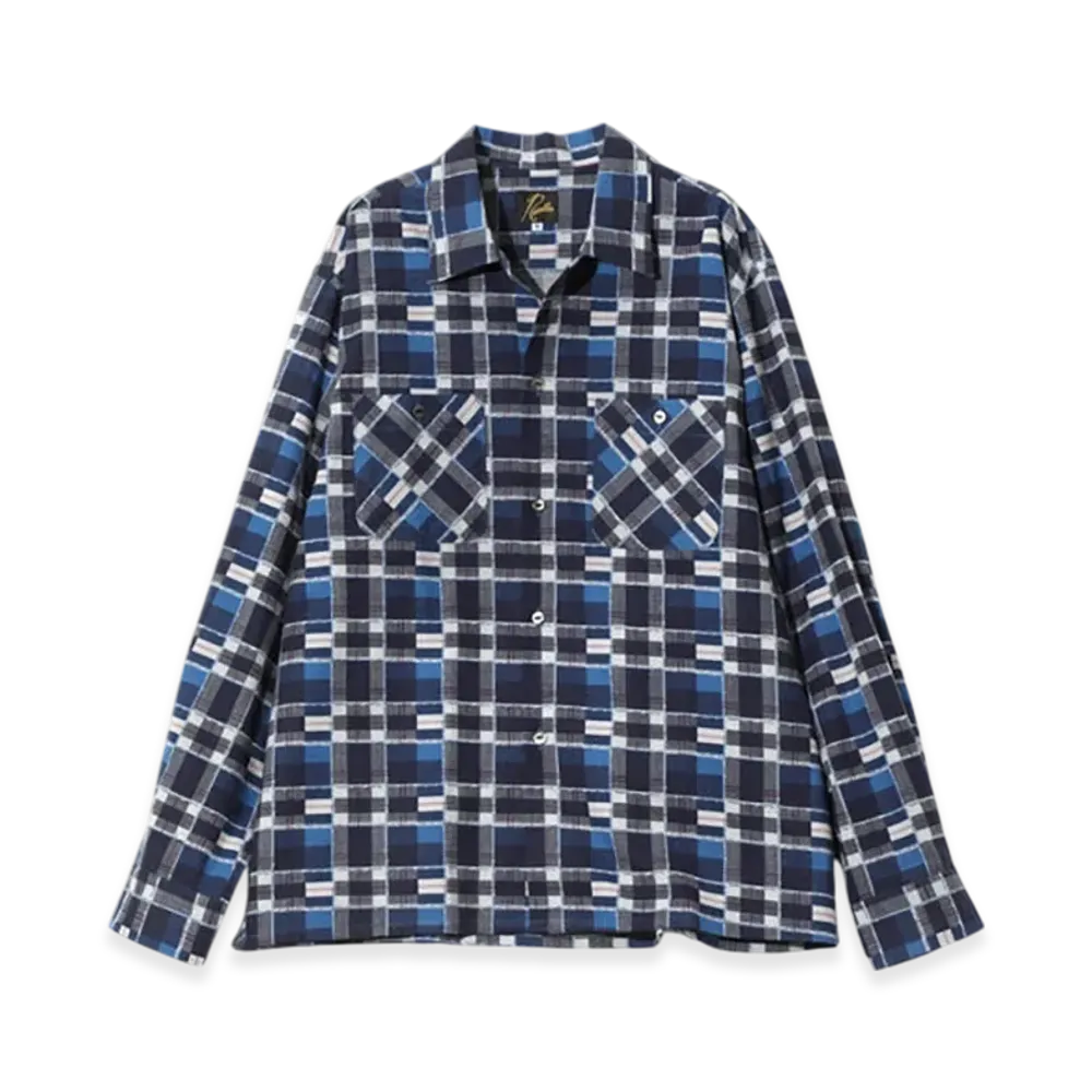 NEEDLES One-Up Shirt - Printed Flannel / Plaid "Blue"