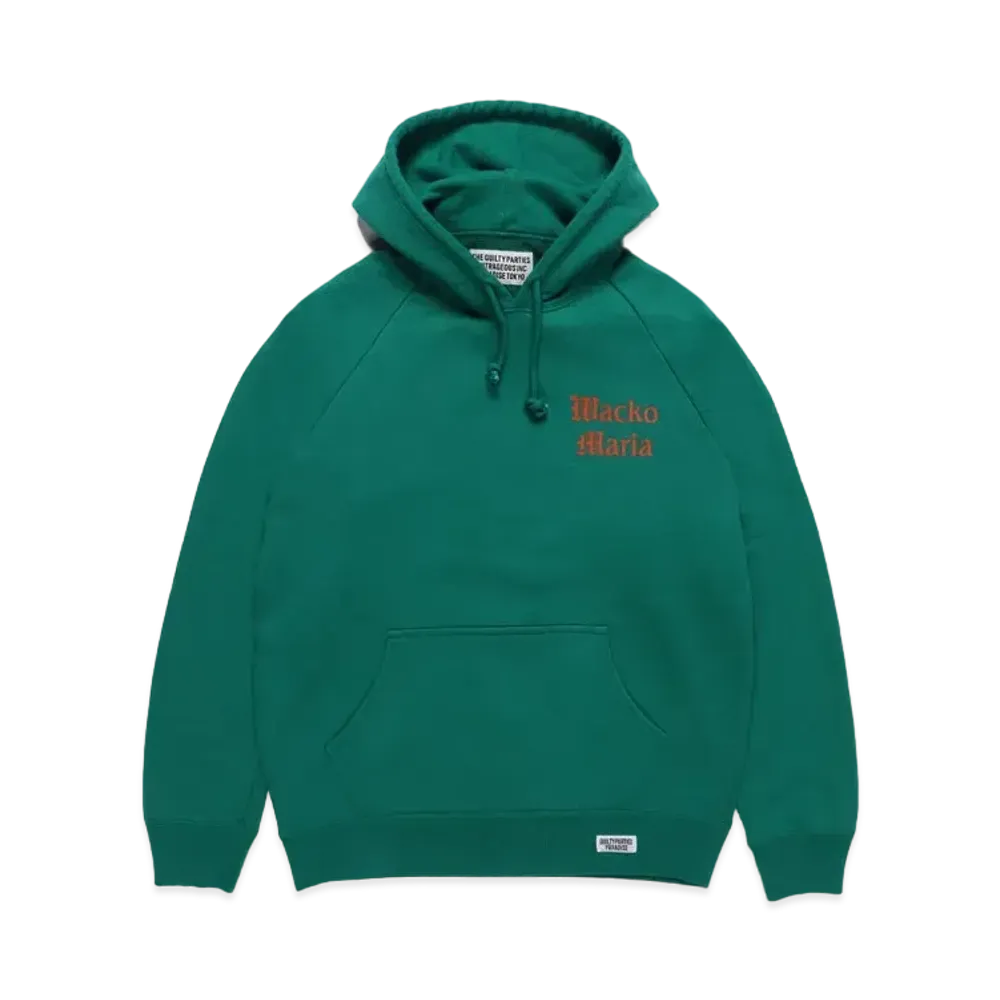 WACKO MARIA WASHED HEAVY WEIGHT PULL OVER HOODED SWEAT SHIRT "Green"