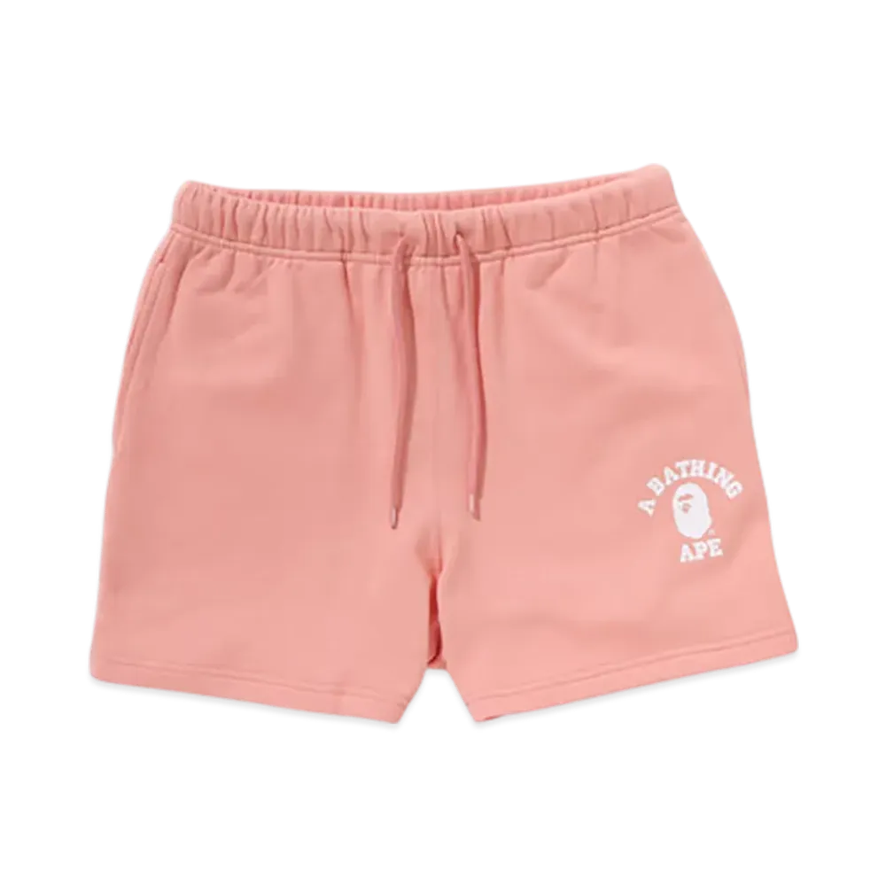 A BATHING APE College Sweat Shorts "Pink"