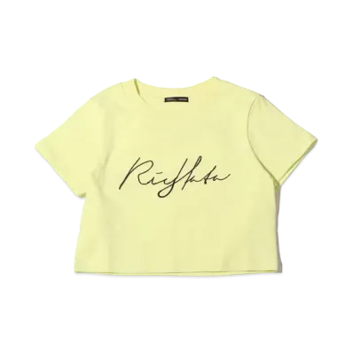 atmos pink x Riehata Logo Embroidery Cropped T-Shirt "Yellow"