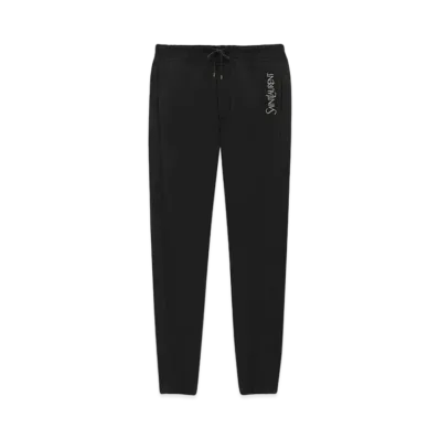 Saint Laurent Sweatpants In Fleece "Noir/Natural"