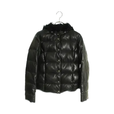 Chrome Hearts Fur Hooded Leather Down Jacket "Black"
