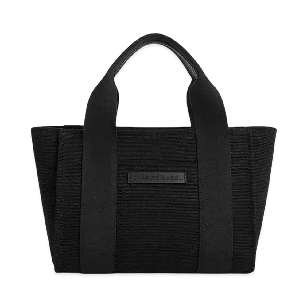 CHARLES & KEITH Kei Striped Tote Bag "Noir"