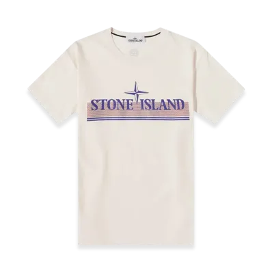 Stone Island 2NS92 30/1 Cotton Jersey Tricromia One Print Garment Dyed T-Shirt - 22SS "Rose"