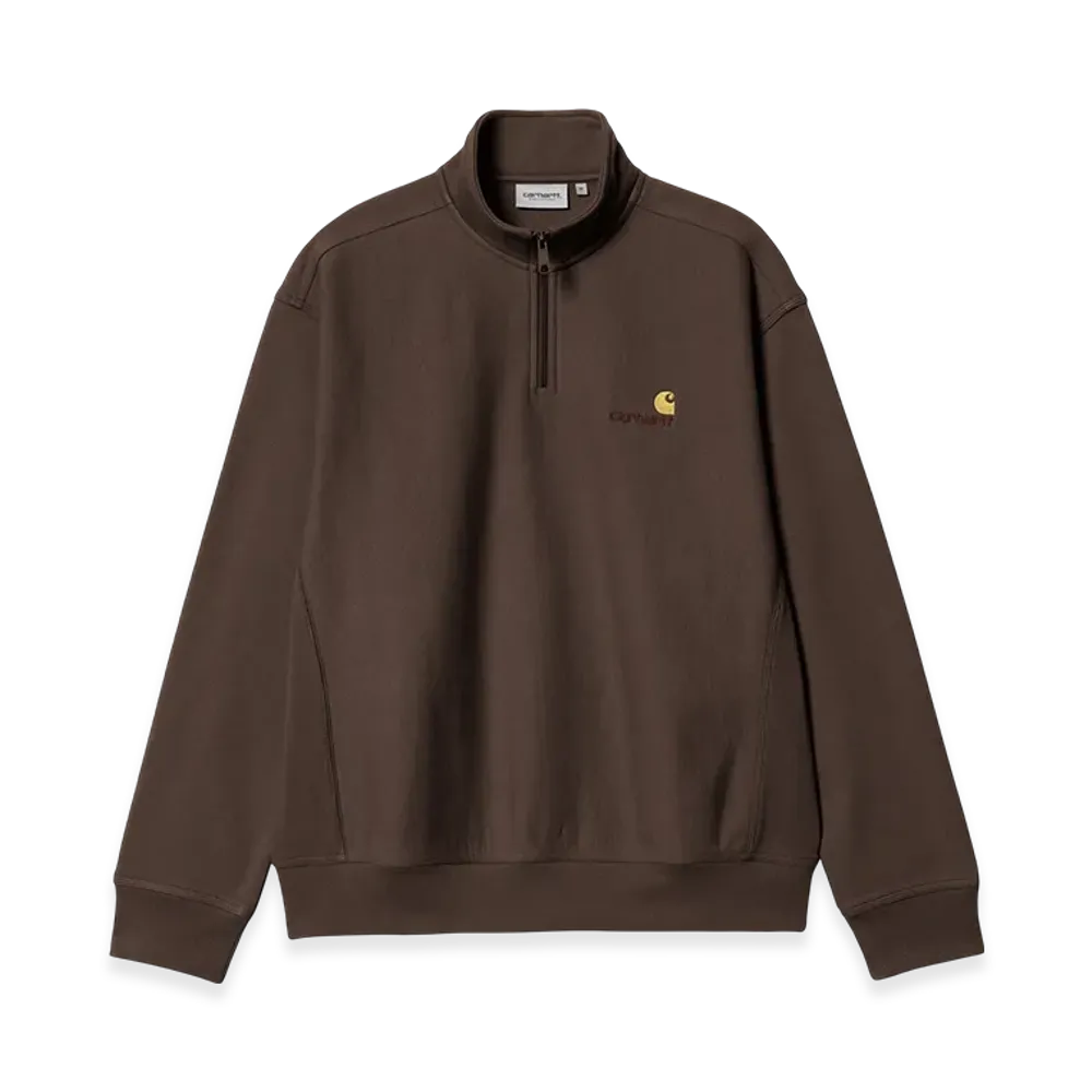 Carhartt WIP Half Zip American Script Sweatshirt "Tobacco"