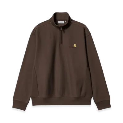 Carhartt WIP Half Zip American Script Sweatshirt "Tobacco"