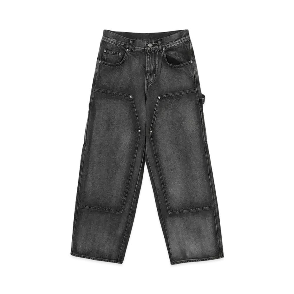 BEAMS FUTURE ARCHIVE Fade Doubie Knee Denim "Black"