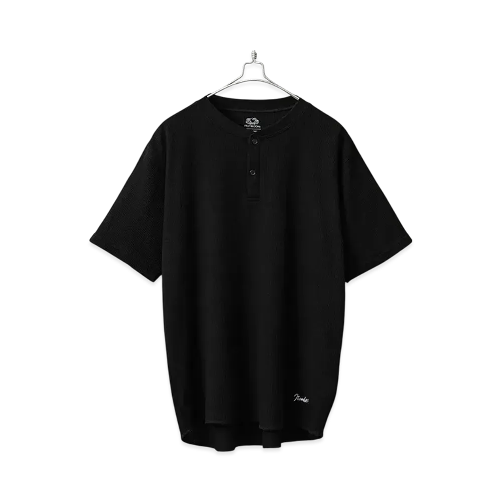 FRUIT OF THE LOOM x NUMBER (N)INE Waffle Henley Pack T-Shirt "Black"