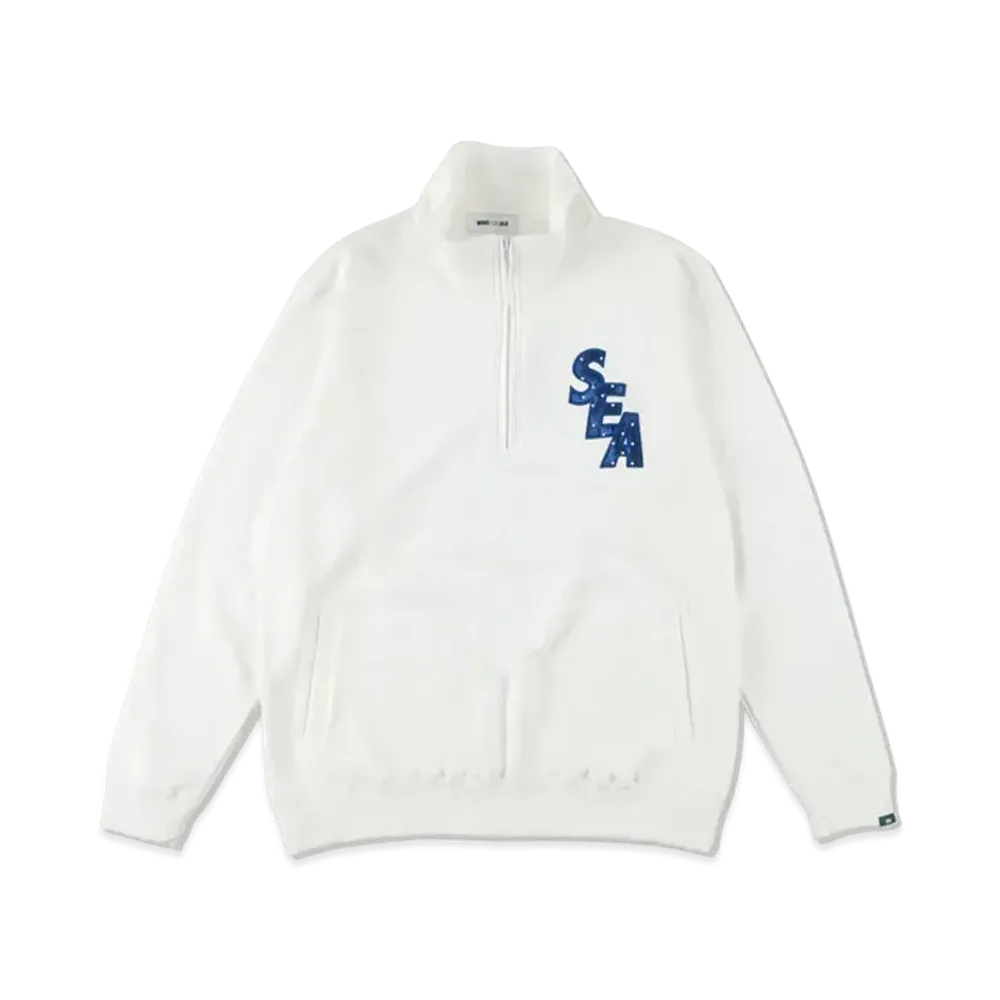 WIND AND SEA SDT (Dot) Half Zip Sweat Tops "White"