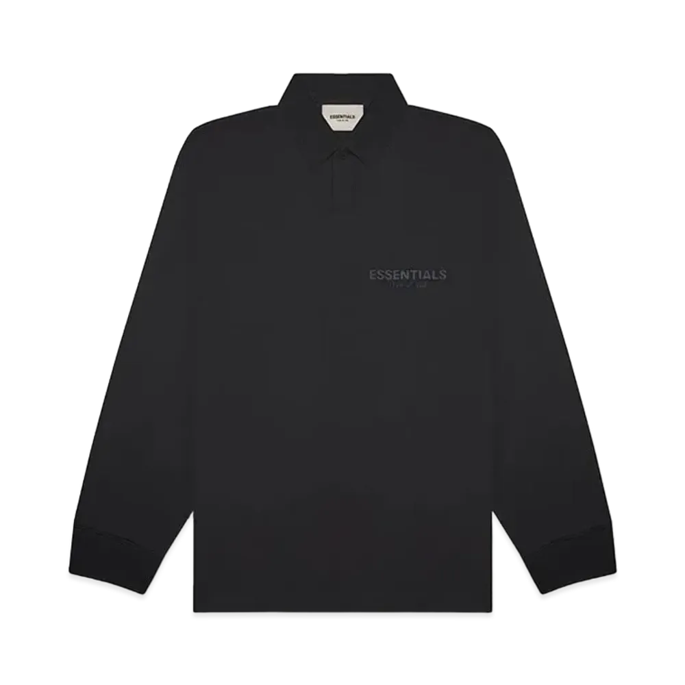 FEAR OF GOD ESSENTIALS Long Sleeve Boxy Polo "Black"