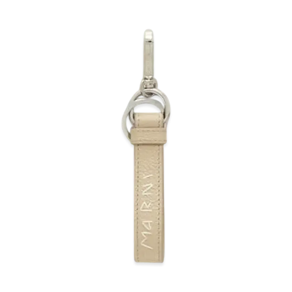 Marni Leather Keyring with Marni Mending Embroidery "Winter Wheat"