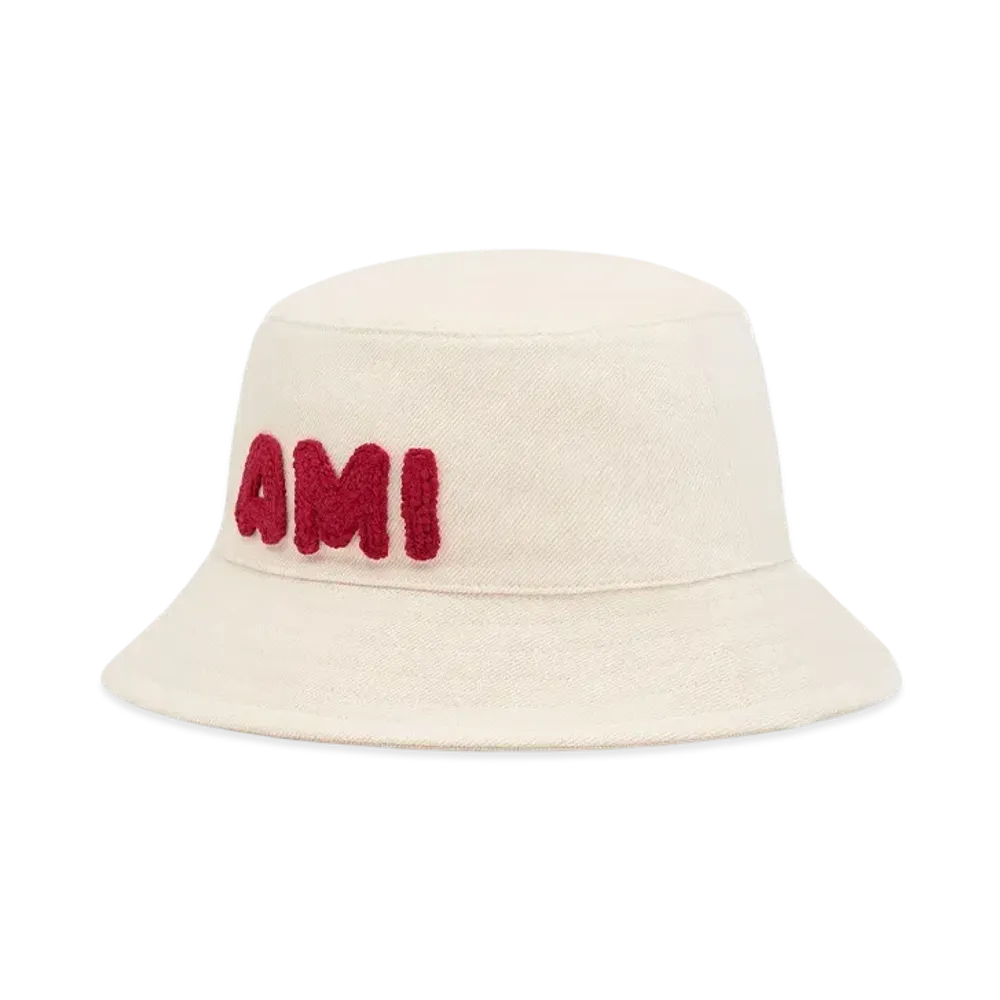 AMI PARIS Patch Bucket Hat "BlancCreme"