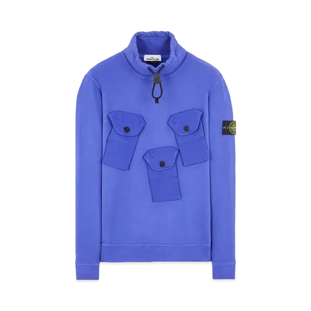 Stone Island 60519 BRUSHED COTTON FLEECE "Periwinkle"