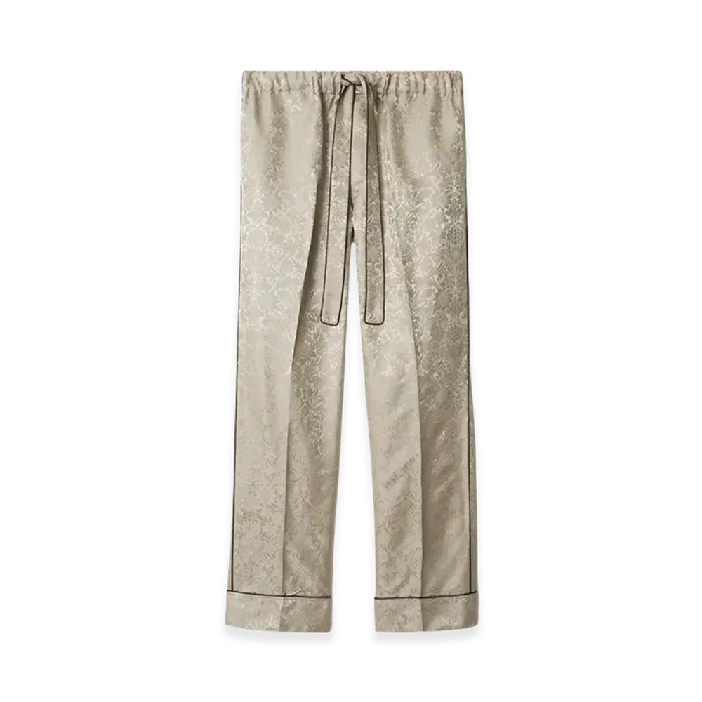 Burberry Sunflower Silk Pajama Trousers "Taupe Beige"