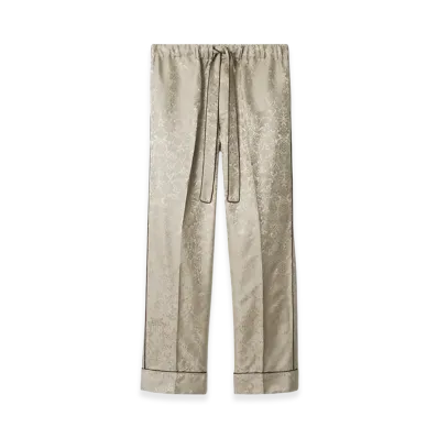Burberry Sunflower Silk Pajama Trousers "Taupe Beige"