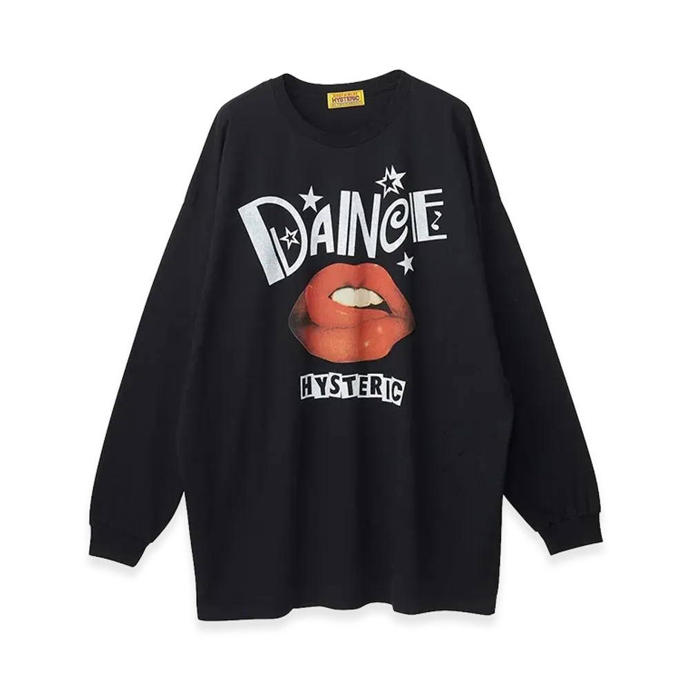 HYSTERIC GLAMOUR Women's DANCE Oversized T-Shirt "Black"