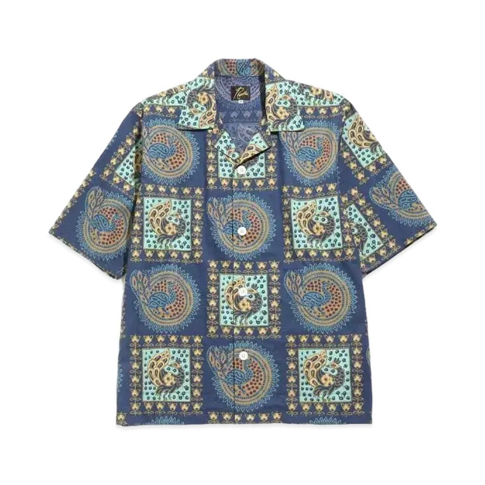 Needles CABANA SHIRT - COTTON CLOTH / BATIK "Navy"