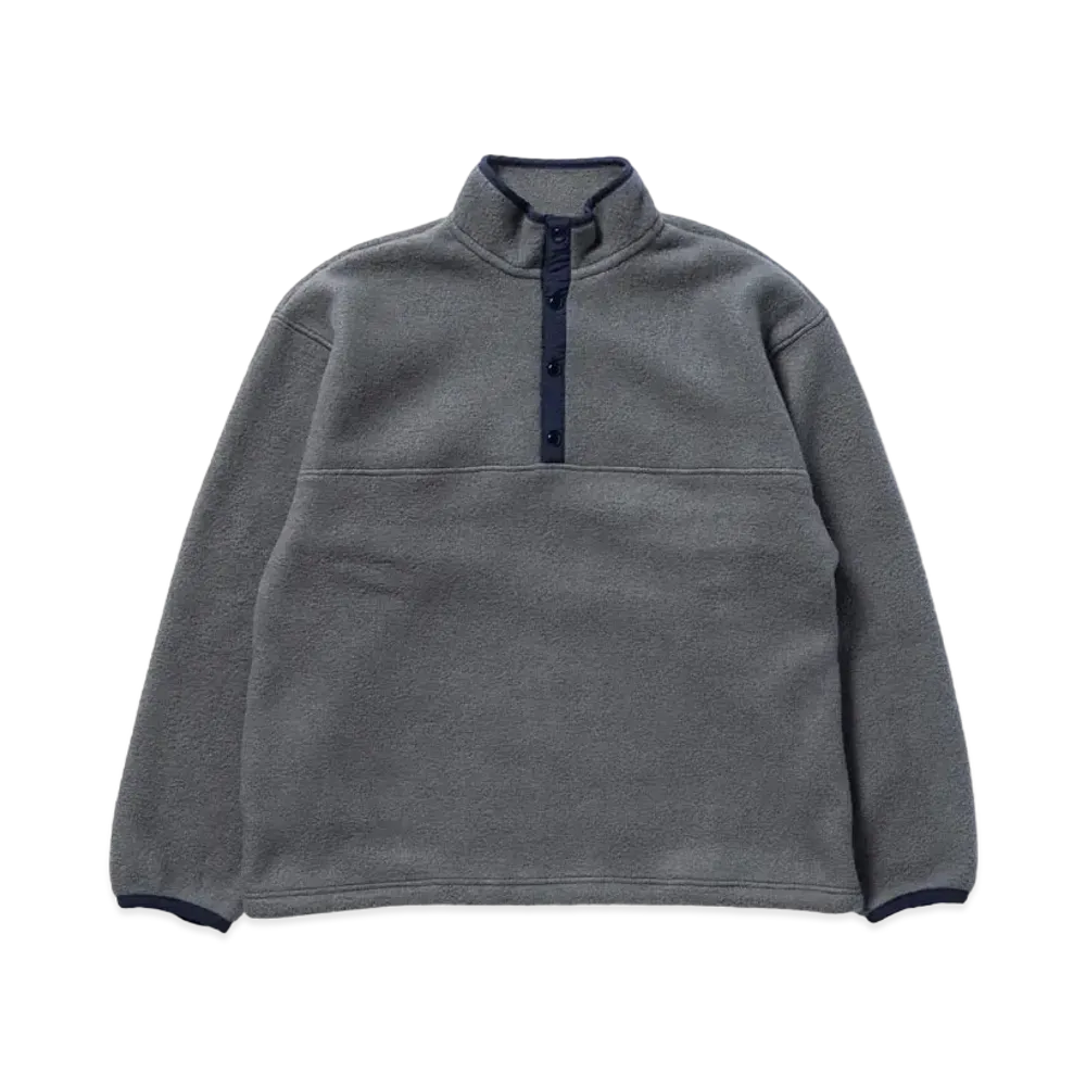 THE REAL McCOY'S Snap Front Pull-Over Fleece "Grey"