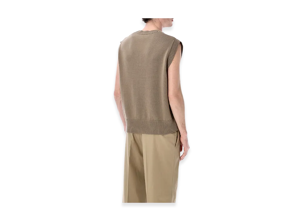 AMI PARIS Wool/Cotton Sleeveless Ami De Coeur Sweater 