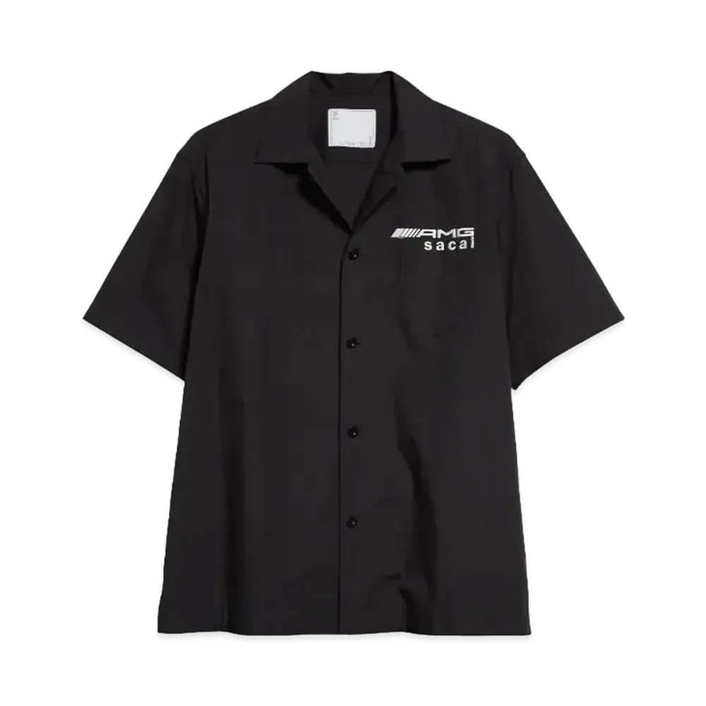 sacai x Mercedes AMG Logo Embroidered Camp Shirt "Black"