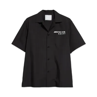 sacai x Mercedes AMG Logo Embroidered Camp Shirt "Black"