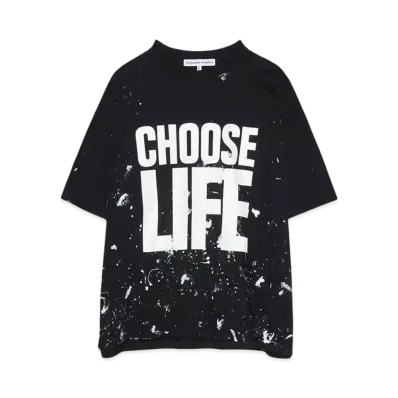 KATHARINE HAMNETT CHOOSELIFE LOGO TEE "BLACK"