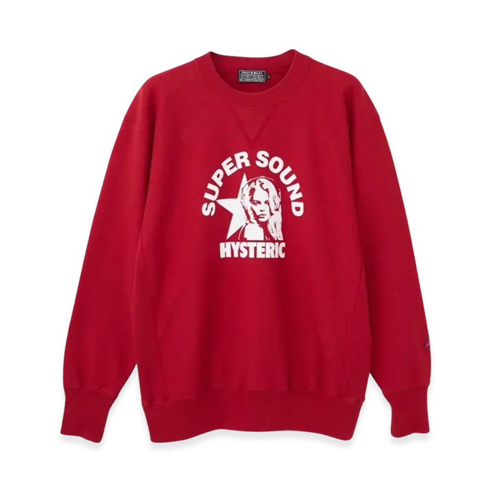 HYSTERIC GLAMOUR Super Sound Heavy Weight Sweatshirt "Red"
