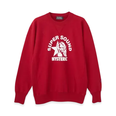 HYSTERIC GLAMOUR Super Sound Heavy Weight Sweatshirt "Red"