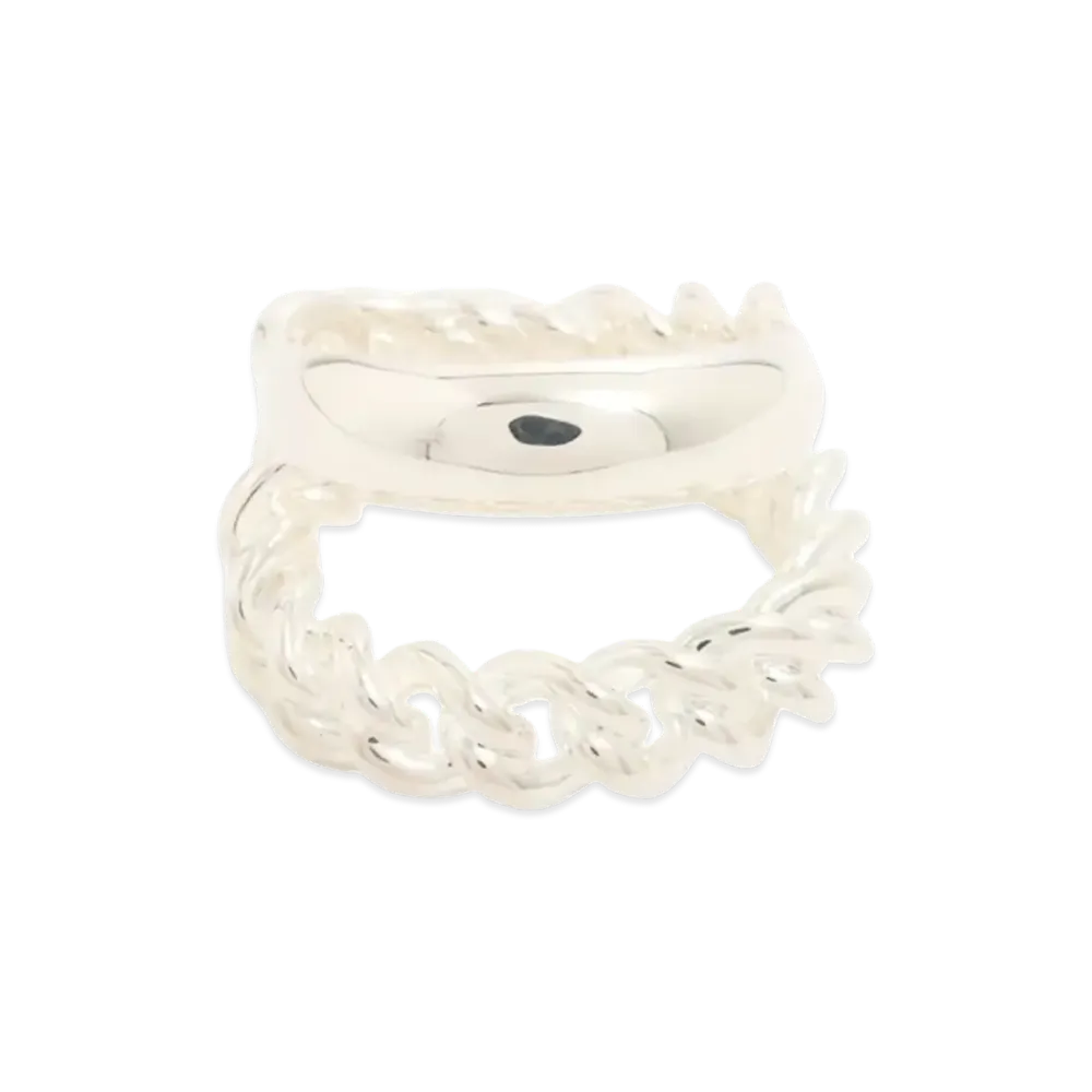 Hermes Boucle Sellier Inflexible Ring "Silver"