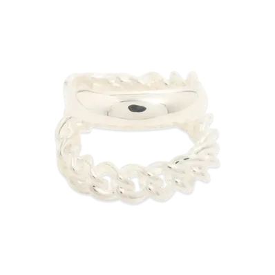 Hermes Boucle Sellier Inflexible Ring "Silver"