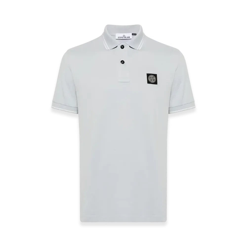 Stone Island 2SC18 Stretch Cotton Pique Short Sleeve Polo Shirt - 24SS "Sky Blue"