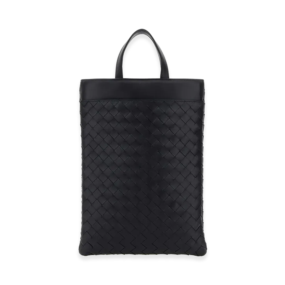 Bottega Veneta Leather Intrecciato Laptop Case "Midnight Blue"