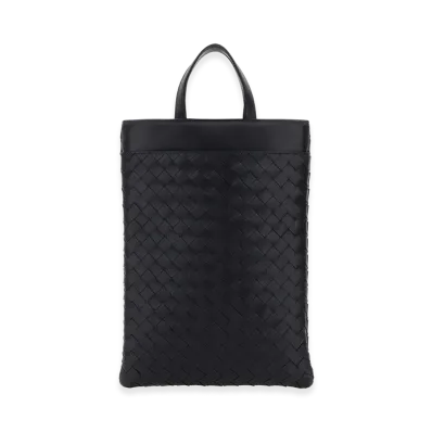Bottega Veneta Leather Intrecciato Laptop Case "Midnight Blue"