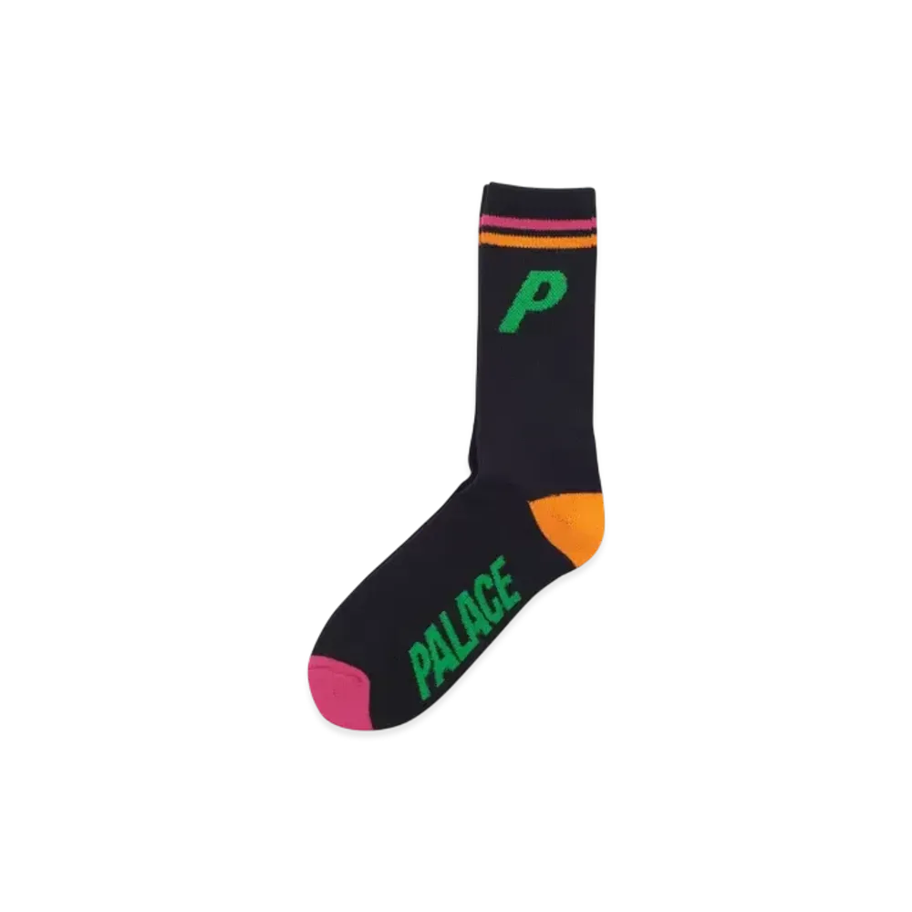 PALACE P Sock "Black Neon"