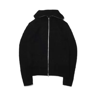 atmos pink Big Neck Zip-Up Knit Tops "Black"