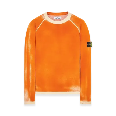 Stone Island 525D9 Hand Sprayed Airbrush Treatment Crewneck Knit - 23SS "Sienna Brown"