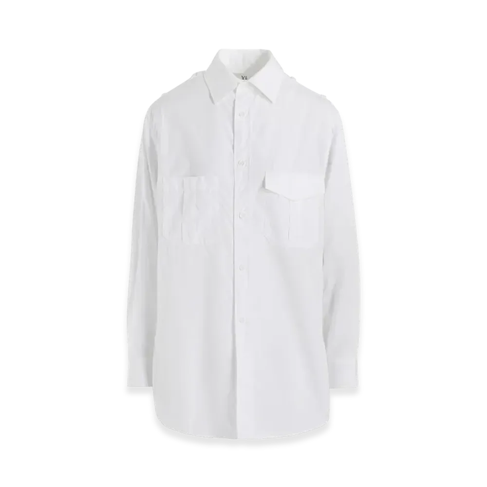 Y's 100/2 Broad Shoulder Loop Work Blouse "White"