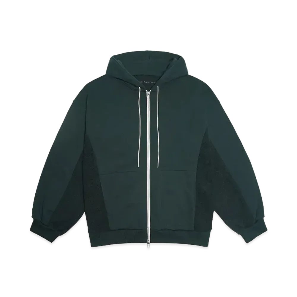 my beautiful landlet TIGHT TENION FLEECY FABRIC ZIP HOODIE"GRN"