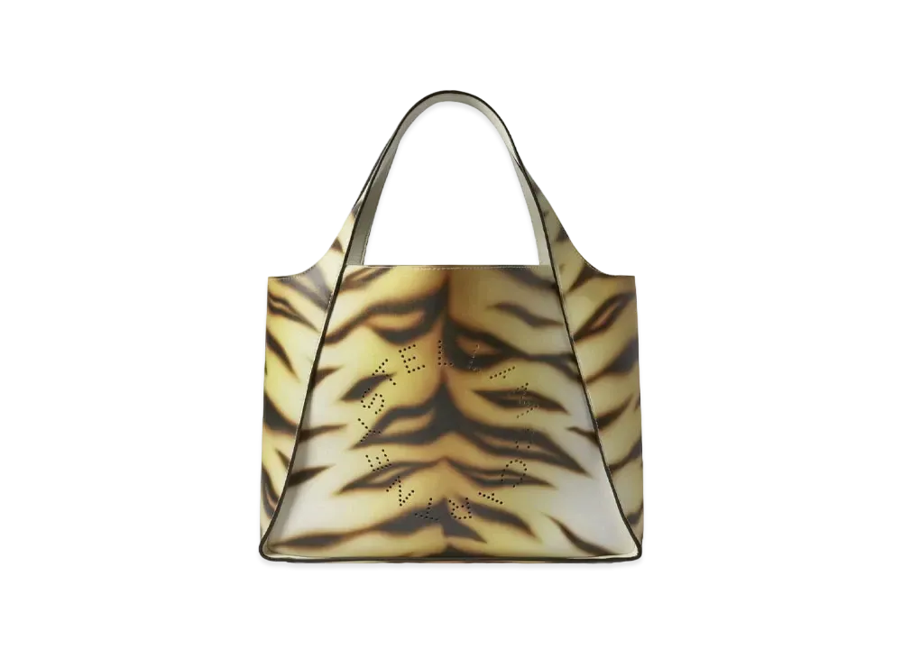 STELLA McCARTNEY Stella Logo Tiger Stripe Tote Bag "Ivory"