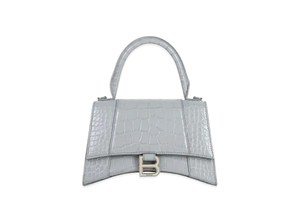 BALENCIAGA Women's Hourglass Small Top Handle Bag "Steel Grey"