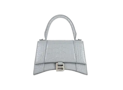 BALENCIAGA Women's Hourglass Small Top Handle Bag "Steel Grey"