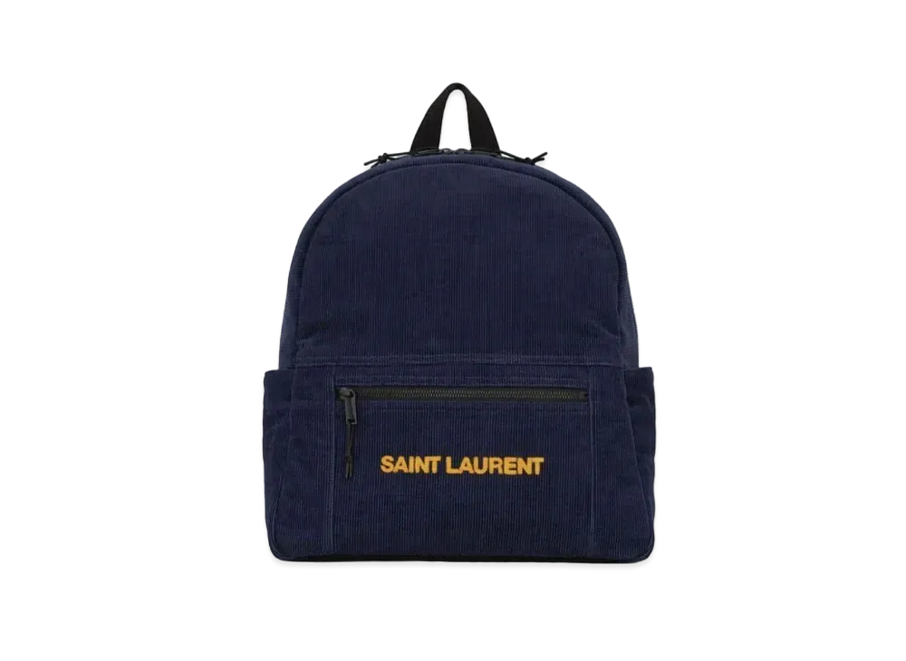 SAINT LAURENT Nuxx Backpack In Corduroy "Medium Blue"