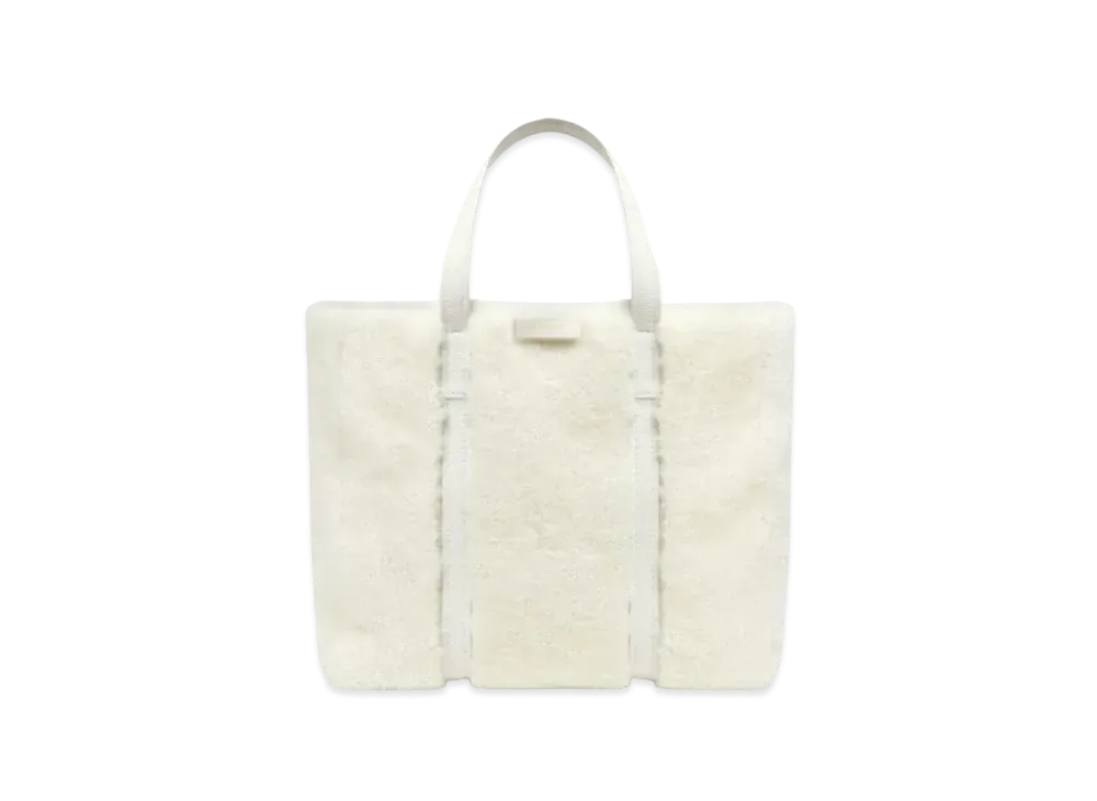 BALENCIAGA Barbes Medium East-west Shopper Bag In Shearling "White"